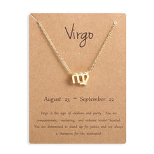 Load image into Gallery viewer, Ailodo Men Women 12 Horoscope Zodiac Sign Gold Pendant Necklace Aries Leo 12 Constellations Jewelry Kids Christmas Gifts 19NOV91