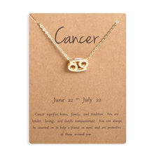 Load image into Gallery viewer, Ailodo Men Women 12 Horoscope Zodiac Sign Gold Pendant Necklace Aries Leo 12 Constellations Jewelry Kids Christmas Gifts 19NOV91