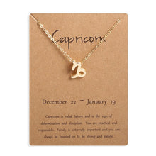 Load image into Gallery viewer, Ailodo Men Women 12 Horoscope Zodiac Sign Gold Pendant Necklace Aries Leo 12 Constellations Jewelry Kids Christmas Gifts 19NOV91