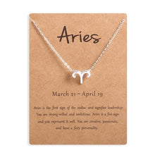 Load image into Gallery viewer, Ailodo Men Women 12 Horoscope Zodiac Sign Gold Pendant Necklace Aries Leo 12 Constellations Jewelry Kids Christmas Gifts 19NOV91