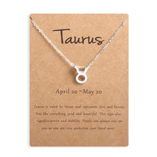 Load image into Gallery viewer, Ailodo Men Women 12 Horoscope Zodiac Sign Gold Pendant Necklace Aries Leo 12 Constellations Jewelry Kids Christmas Gifts 19NOV91