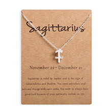 Load image into Gallery viewer, Ailodo Men Women 12 Horoscope Zodiac Sign Gold Pendant Necklace Aries Leo 12 Constellations Jewelry Kids Christmas Gifts 19NOV91