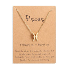 Load image into Gallery viewer, Ailodo Men Women 12 Horoscope Zodiac Sign Gold Pendant Necklace Aries Leo 12 Constellations Jewelry Kids Christmas Gifts 19NOV91