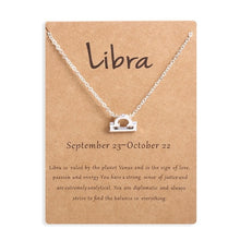 Load image into Gallery viewer, Ailodo Men Women 12 Horoscope Zodiac Sign Gold Pendant Necklace Aries Leo 12 Constellations Jewelry Kids Christmas Gifts 19NOV91