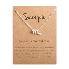 Load image into Gallery viewer, Ailodo Men Women 12 Horoscope Zodiac Sign Gold Pendant Necklace Aries Leo 12 Constellations Jewelry Kids Christmas Gifts 19NOV91
