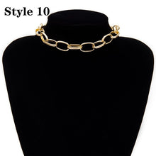 Load image into Gallery viewer, Punk Miami Cuban Choker Necklace Collar Statement Hip Hop Big Chunky Aluminum Gold Color Thick Chain Necklace Women Jewelry