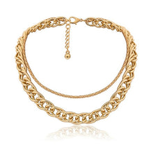 Load image into Gallery viewer, Punk Miami Cuban Choker Necklace Collar Statement Hip Hop Big Chunky Aluminum Gold Color Thick Chain Necklace Women Jewelry