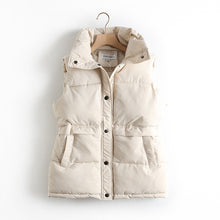 Load image into Gallery viewer, Brieuces Women's Korean Style Solid Sleeveless Winter Keep Warm Winter Vest Coat Single Women Breasted Loose Thick Fashion Vest