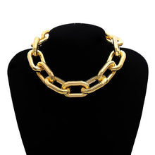 Load image into Gallery viewer, Punk Miami Cuban Choker Necklace Collar Statement Hip Hop Big Chunky Aluminum Gold Color Thick Chain Necklace Women Jewelry