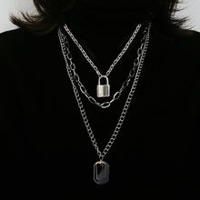 Load image into Gallery viewer, AOMU 2020 Fashion Multilayer Hip Hop Long Chain Necklace For Women Men Jewelry Gifts Key Cross Pendant Necklace Accessories
