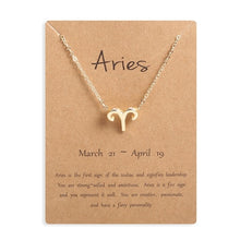 Load image into Gallery viewer, Ailodo Men Women 12 Horoscope Zodiac Sign Gold Pendant Necklace Aries Leo 12 Constellations Jewelry Kids Christmas Gifts 19NOV91
