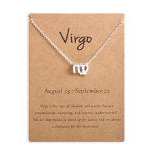 Load image into Gallery viewer, Ailodo Men Women 12 Horoscope Zodiac Sign Gold Pendant Necklace Aries Leo 12 Constellations Jewelry Kids Christmas Gifts 19NOV91
