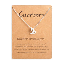 Load image into Gallery viewer, Ailodo Men Women 12 Horoscope Zodiac Sign Gold Pendant Necklace Aries Leo 12 Constellations Jewelry Kids Christmas Gifts 19NOV91
