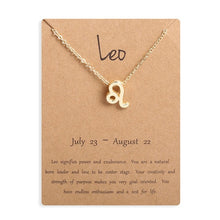 Load image into Gallery viewer, Ailodo Men Women 12 Horoscope Zodiac Sign Gold Pendant Necklace Aries Leo 12 Constellations Jewelry Kids Christmas Gifts 19NOV91
