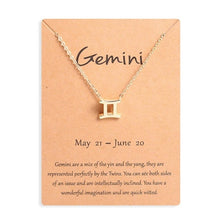 Load image into Gallery viewer, Ailodo Men Women 12 Horoscope Zodiac Sign Gold Pendant Necklace Aries Leo 12 Constellations Jewelry Kids Christmas Gifts 19NOV91
