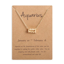Load image into Gallery viewer, Ailodo Men Women 12 Horoscope Zodiac Sign Gold Pendant Necklace Aries Leo 12 Constellations Jewelry Kids Christmas Gifts 19NOV91
