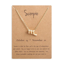 Load image into Gallery viewer, Ailodo Men Women 12 Horoscope Zodiac Sign Gold Pendant Necklace Aries Leo 12 Constellations Jewelry Kids Christmas Gifts 19NOV91
