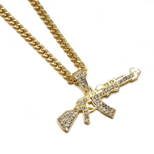 Load image into Gallery viewer, Fashion Choker Necklaces for Women 2020 Gun Pendant Crystal Rhinestone Chain Necklace Women Men Punk Chains Jewelry Gift

