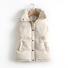 Load image into Gallery viewer, Brieuces Women's Korean Style Solid Sleeveless Winter Keep Warm Winter Vest Coat Single Women Breasted Loose Thick Fashion Vest
