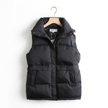 Load image into Gallery viewer, Brieuces Women's Korean Style Solid Sleeveless Winter Keep Warm Winter Vest Coat Single Women Breasted Loose Thick Fashion Vest
