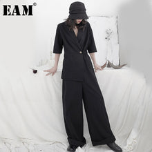 Load image into Gallery viewer, [EAM] Loose Fit Women Black Brief High Waist Irregular Long Bgi Size Jumpsuit New Pants Fashion Spring Autumn 2020 1U959
